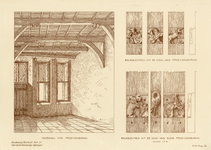 202665 Interieur van het huis Proeysenburg (Oudegracht 127) te Utrecht: de voorzaal. Met afbeeldingen van zes ...